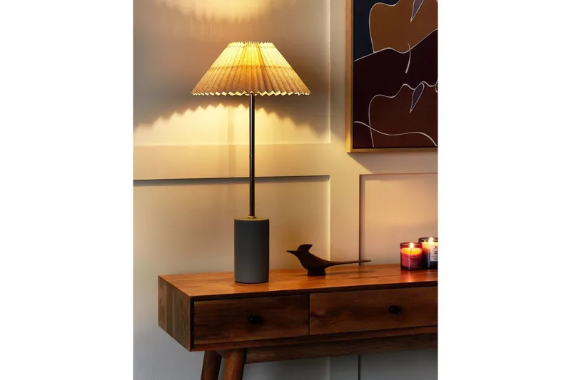 Bosleba Bordslampa 68 cm E27 - Beige/Vit - Belysning & el - Inomhusbelysning & lampor - Bordslampor