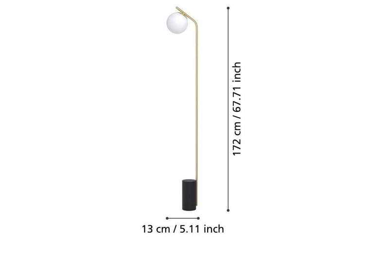 Golvlampa Eglo Betulia Svart/Mässing Opalvit - Belysning & el - Inomhusbelysning & lampor - Sovrumslampa