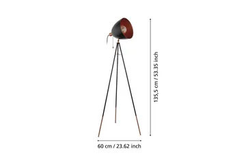 Golvlampa Eglo Chester - Svart/Koppar - Belysning & el - Inomhusbelysning & lampor - Sovrumslampa