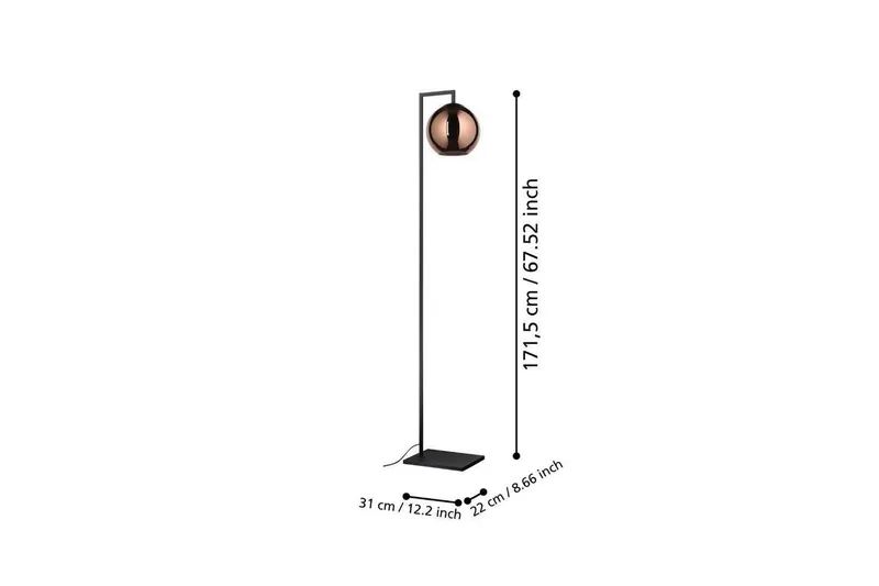 Golvlampa Eglo Cordoba Svart/Koppar - Belysning & el - Inomhusbelysning & lampor - Sovrumslampa