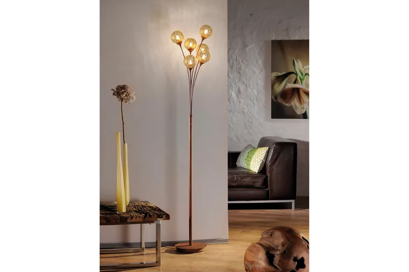 Sheree Golvlampa - Orange/Koppar - Belysning & el - Inomhusbelysning & lampor - Golvlampa - Femarmad golvlampa