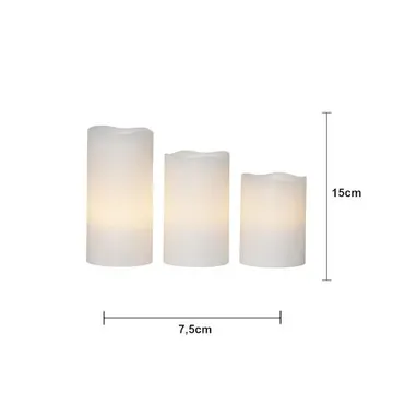 May LED Blockljus 3-pack 7.5 cm - marmorerad vit - Belysning & el - Inomhusbelysning & lampor - Dekorationsbelysning
