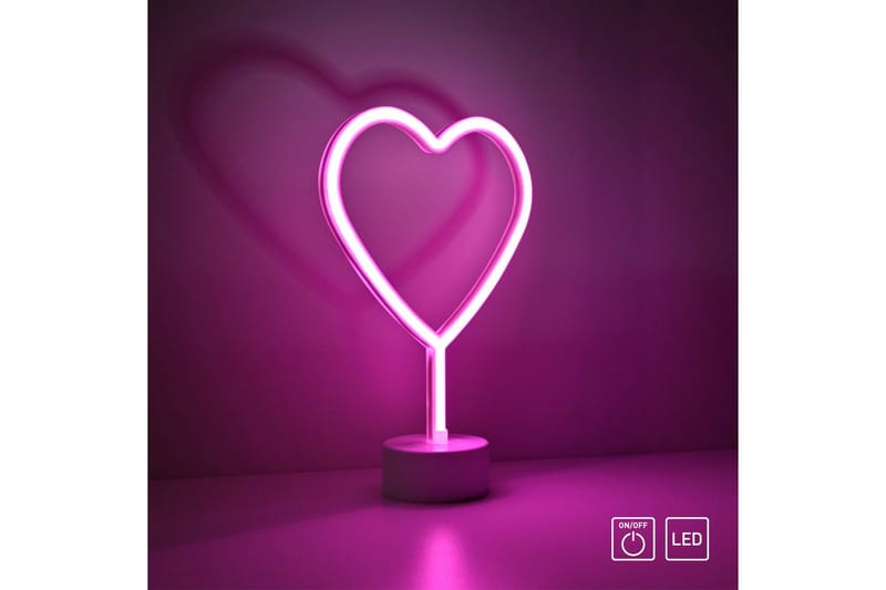 Neon-Hjärta Just Light Dekorationslampa - Pink - Belysning & el - Inomhusbelysning & lampor - Dekorationsbelysning