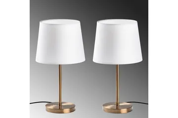 Bordslampset (2 stycken) Jaspal Antik / Vit - Antik / Vit - Belysning & el - Inomhusbelysning & lampor - Sänglampor & nattduksbordslampa - Sänglampa bord
