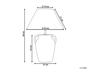 Ponze Bordslampa 49 cm E27 - Grå - Belysning & el - Inomhusbelysning & lampor - Sänglampor & nattduksbordslampa - Sänglampa bord