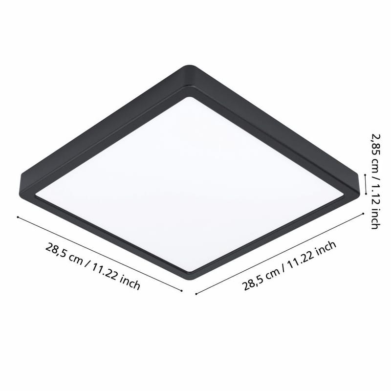 Plafond Argolis 285x285 mm - Svart - Belysning & el - Inomhusbelysning & lampor - Sovrumslampa - Taklampa sovrum