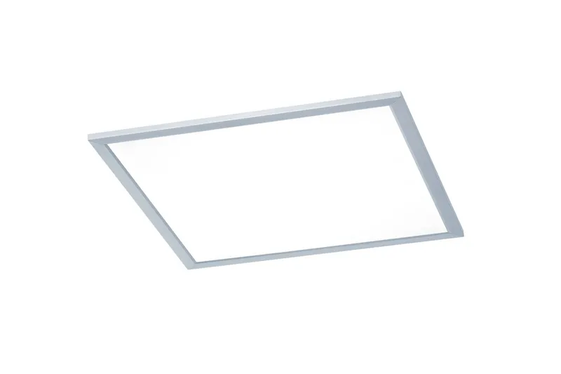 Phoenix LED Plafond 45X45cm borstad stål, Borstad stål/Vit