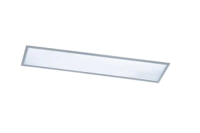 Phoenix LED Plafond 120x30cm borstad stål, Borstad stål/Vit