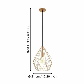 Taklampa Carlton - Koppar - Belysning & el - Inomhusbelysning & lampor - Taklampa & takbelysning - Pendellampor & hänglampor