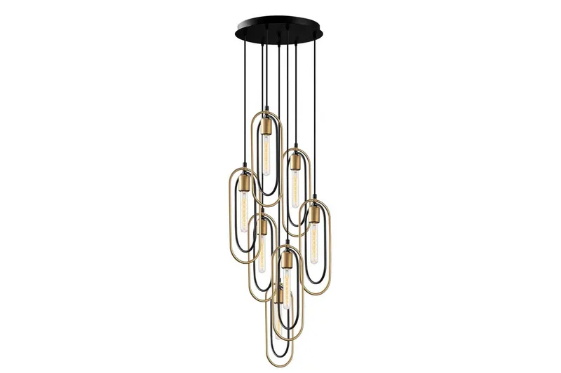 Taklampa Pindor Thre svart / guld - Svart - Belysning & el - Inomhusbelysning & lampor - Taklampa & takbelysning - Pendellampor & hänglampor