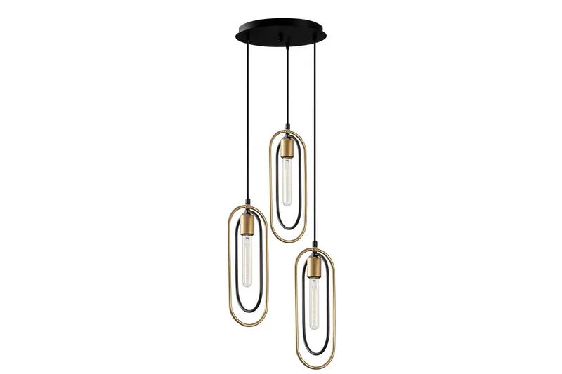 Taklampa Pindor Thre svart / guld - Guld/Svart - Belysning & el - Inomhusbelysning & lampor - Taklampa & takbelysning - Pendellampor & hänglampor