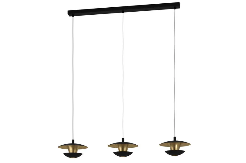 Takpendel Eglo Nuvano 3 Lampor, Svart/Guld