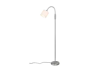 Tommy Golvlampa 1L E14 borstad stål/ vit - Borstad stål/Vit - Belysning & el - Inomhusbelysning & lampor - Sovrumslampa