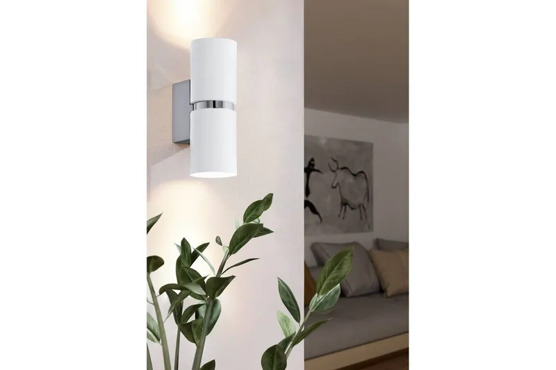 Vägglampa Eglo Passa Ø60 mm Krom, Vit - Krom/Vit - Belysning & el - Inomhusbelysning & lampor - Sovrumslampa