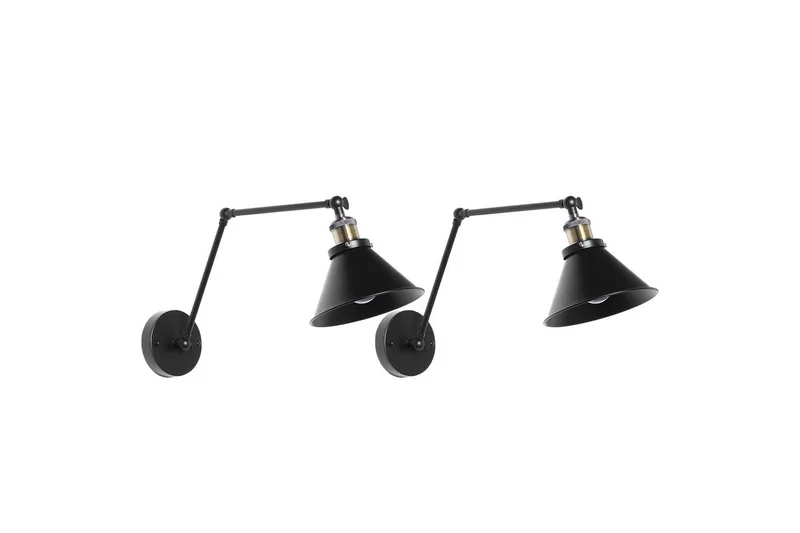Narve Vägglampa 2 st E27, Svart