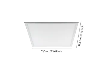Rasterbelysning Eglo LED-Panel 4000K 595x595 mm - Vit - Belysning & el - Inomhusbelysning & lampor - Vägglampa