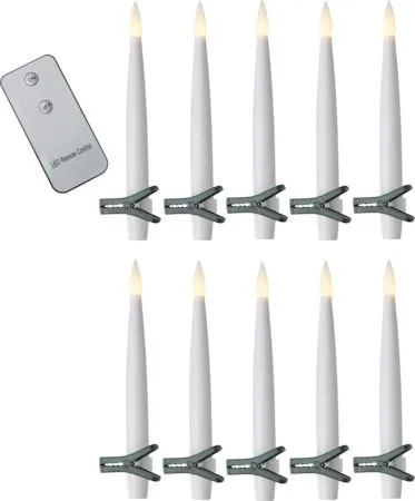 Paulina LED Antikljus 11,5 cm - vit och grön - Belysning & el - Julbelysning - Julgransbelysning