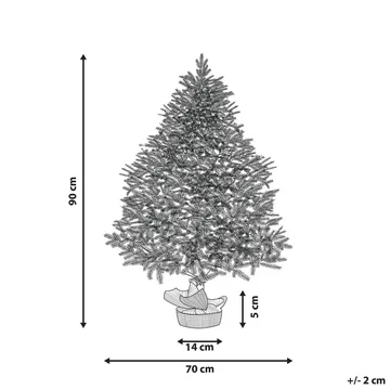 Ringrose Liten Snöig Plastgran 90 cm - Grön|Vit|Beige - Inredning - Julpynt & helgdekoration - Julpynt & juldekoration - Plastgran