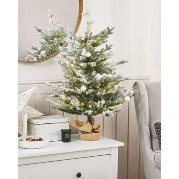 Ringrose Liten Snöig Plastgran 90 cm - Grön|Vit|Beige - Inredning - Julpynt & helgdekoration - Julpynt & juldekoration - Plastgran