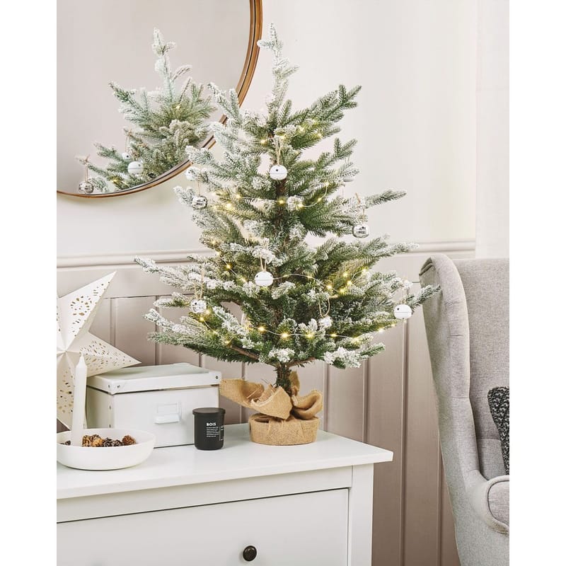 Ringrose Liten Snöig Plastgran 90 cm - Grön|Vit|Beige - Inredning - Julpynt & helgdekoration - Julpynt & juldekoration - Plastgran