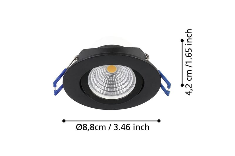 Infälld Lampa Eglo Saliceto 3 st Ø88 mm 2700K Svart - Svart - Belysning & el - Ljuskällor & glödlampor - Spotlight & downlight