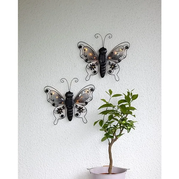 Butterfly Solcellsdekoration 39 cm - svart - Belysning & el - Utomhusbelysning - Solcellslampa & solcellsbelysning