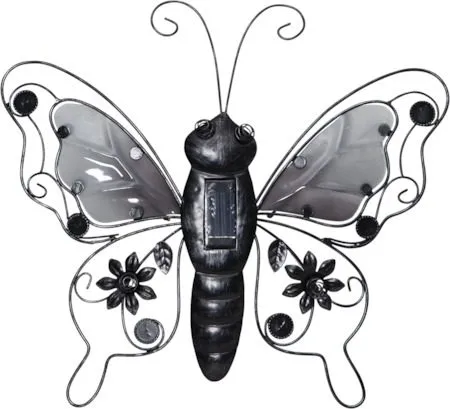 Butterfly Solcellsdekoration 39 cm, svart