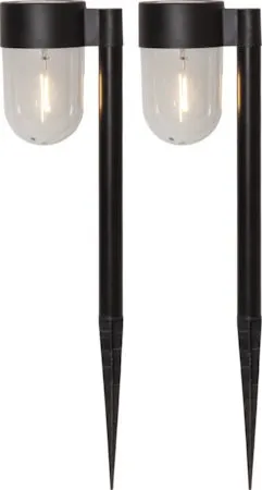 Cupola 2 pack Solcellspollare 30 cm, svart