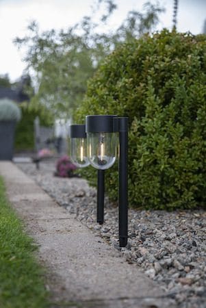 Cupola 2 pack Solcellspollare 30 cm - svart - Belysning & el - Utomhusbelysning