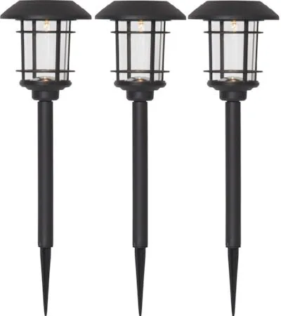 Fride 3 pack Solcellspollare 34 cm, svart