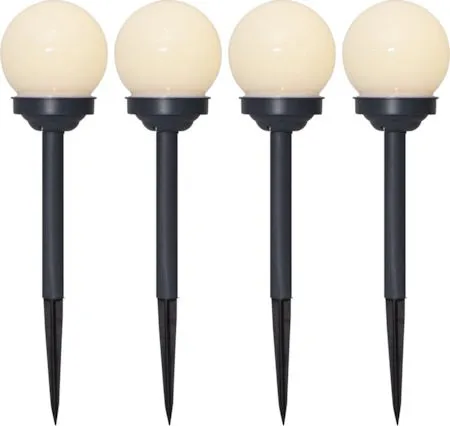Globus 4 pack Solcellspollare 27 cm, vit