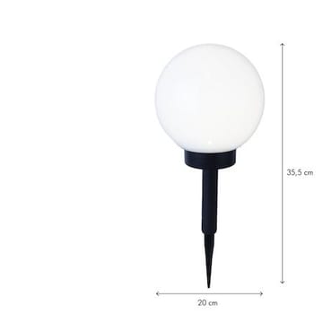 Globus Solcellsdekoration 20 cm - vit och svart - Belysning & el - Utomhusbelysning - Solcellslampa & solcellsbelysning