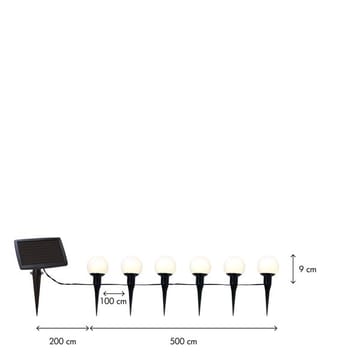 Globus Solcellsslinga 500 cm - vit - Belysning & el - Utomhusbelysning
