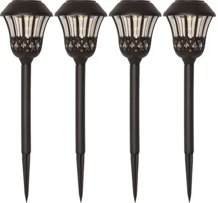 Lace 4 pack Solcellspollare 31 cm, svart
