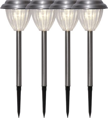 Palma 4 pack Solcellspollare 28 cm - silver - Belysning & el - Utomhusbelysning