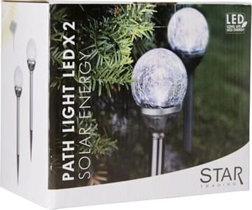 Roma 2 pack Solcellspollare 26,5 cm - silver/klar - Belysning & el - Utomhusbelysning