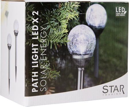 Roma 2 pack Solcellspollare 26,5 cm - silver/klar - Belysning & el - Utomhusbelysning