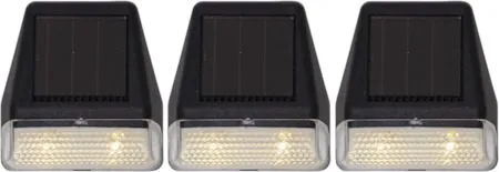 Wally Mini 3 pack Solcellsvägglykta 7 cm, svart