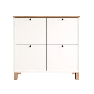 Avero Skoskåp 90x85,2x35 cm - Vit ek - Förvaring - Hallförvaring