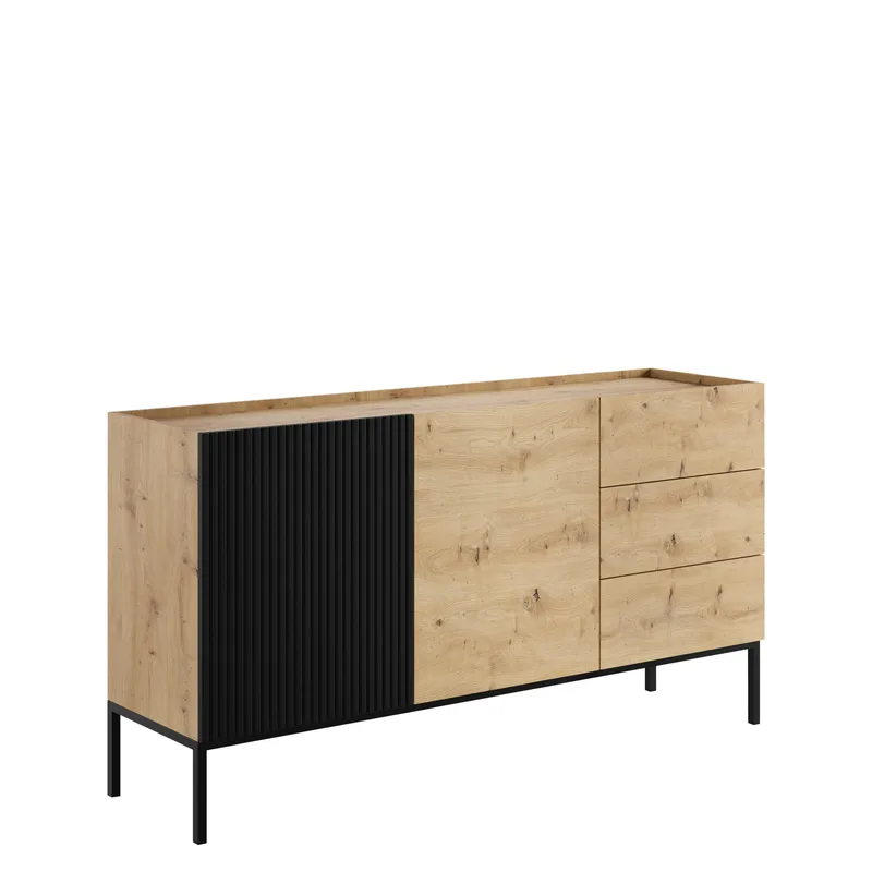 Amelus Skänk 150x42 cm, Brun/Svart