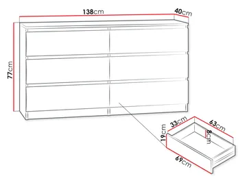 Basildon Byrå 138 cm - brun - Förvaring - Förvaringsmöbler - Byrå