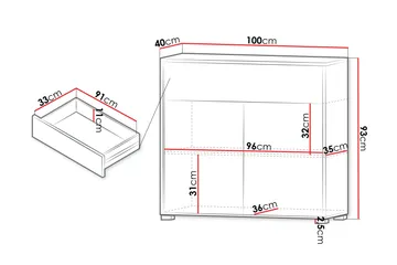 Agawal Byrå 100 cm - Beige - Förvaring - Förvaringsmöbler - Byrå - Hallbyrå