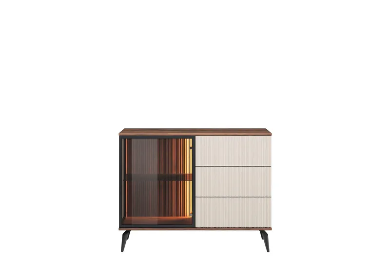 Akinari Byrå 103 cm, Brun/Beige