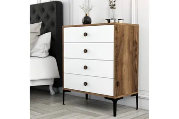 Ameias Byrå 76x90,7 cm Brun/Vit - Hanah Home - Förvaring - Förvaringsmöbler - Byrå - Hallbyrå