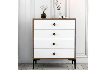 Ameias Byrå 76x90,7 cm Brun/Vit - Hanah Home - Förvaring - Förvaringsmöbler - Byrå - Hallbyrå