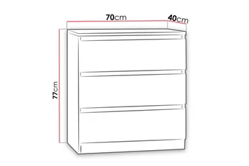 Basildon Byrå 70x40x77 cm - Vit - Förvaring - Förvaringsmöbler - Byrå - Hallbyrå