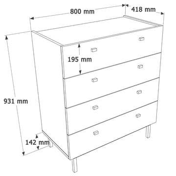 Kamulu Byrå 80x93,1x41,8 cm - sandek - Förvaring - Förvaringsmöbler - Byrå - Hallbyrå