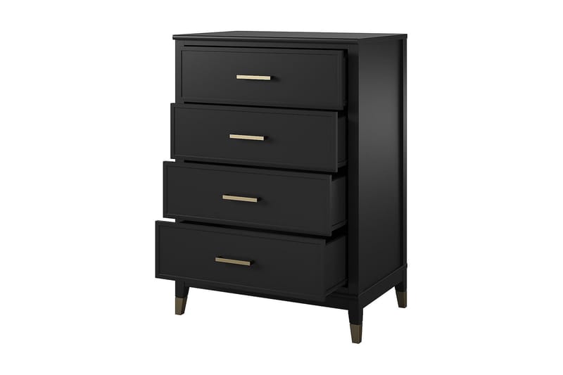 Westerleigh Byrå 76x50 cm Svart/Guld - Förvaring - Förvaringsmöbler - Byrå - Hallbyrå
