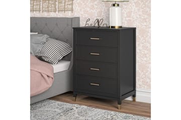 Westerleigh Byrå 76x50 cm Svart/Guld - Förvaring - Förvaringsmöbler - Byrå - Hallbyrå