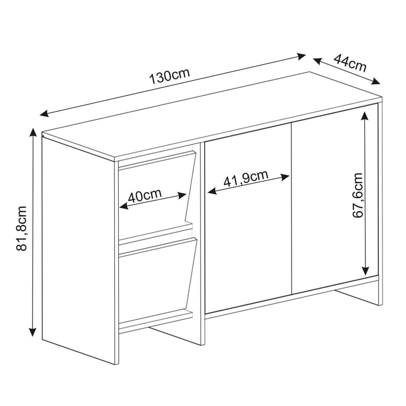 Crala Konsol 130x81,8x44 cm - Vit - Förvaring - Förvaringsmöbler - Sideboard & skänk